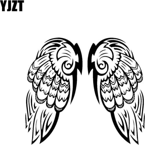 YJZT 15.9*14.2CM Artistical Beautiful Wings Car Sticker Silhoutte Decal Black/Silver Nice Design Covering The Body C20-1469