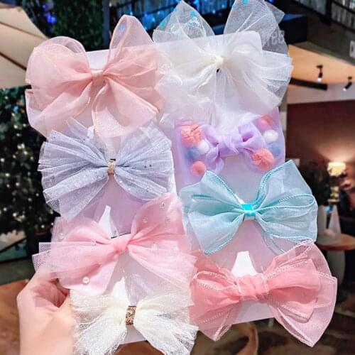3pc/set Cute Children Bow Hairpin Flower Hair Clips for Girls Kids Hair Accessories Princess Headdress Hair Ornament Barrettes