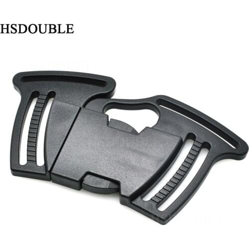1-1/2"Plastic Black 4 Way Multi-Side Release Buckles Backpack Straps Webbing 40mm