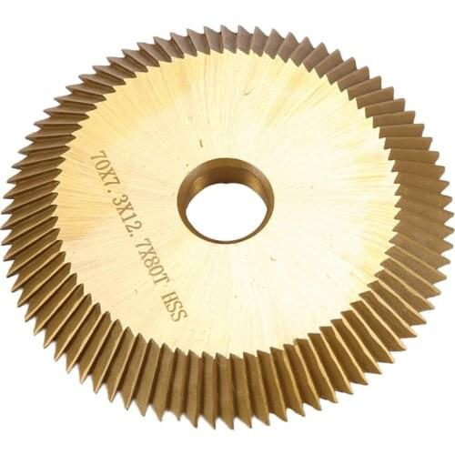 1Pc Titanium Coated Key Machine Cutter 70X7.3X12.7Mm 80T Hss Key Duplicate Machine Saw Blade for Cutting Keys Locksmith Tools
