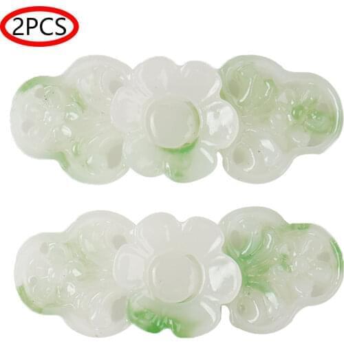 2 Hooks Eyes Cardigan Fasteners Decorative Imitation Jade Buttons Elegant Sweater Buckles DIY Sewing Button Clothing Accessories