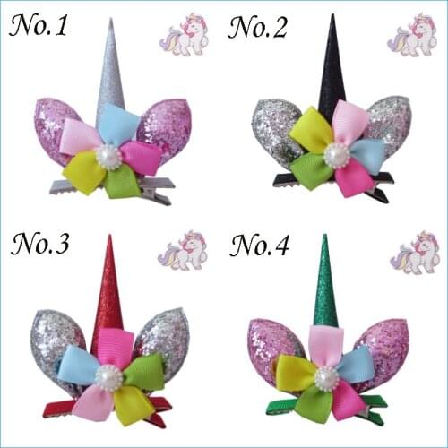20 BLESSING Girl Popular 2.5" B- Unicorn Clip Little Pony Rainbow Spangle Flash