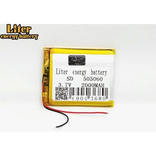 3.7 V lithium polymer battery GPS navigation 505060 2000mah Li-Po Rechargeable Battery For MP4 MP5 DVD Cell Phone Tablet PC