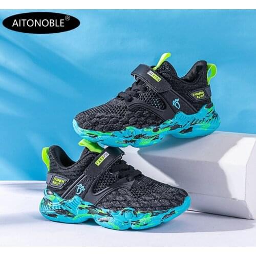 Aitonoble 2020 Summer New Sport Shoes Teenager Sneakers Kids Sport Shoes Fitting Shoes Outdoor Running Shoes