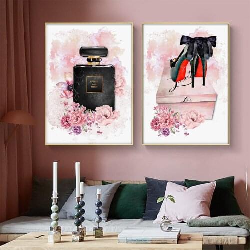 Watercolor flower perfume DIY diamond painting cross stitch fashion girl room diamond embroidery art beauty room decoration