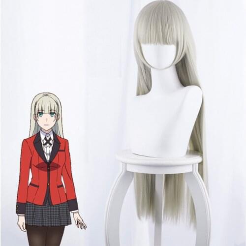 Anime Kakegurui Compulsive Gambler Cosplay Wigs Kirari Momobami Cosplay Wigs Heat Resistant Synthetic Wig Halloween Party