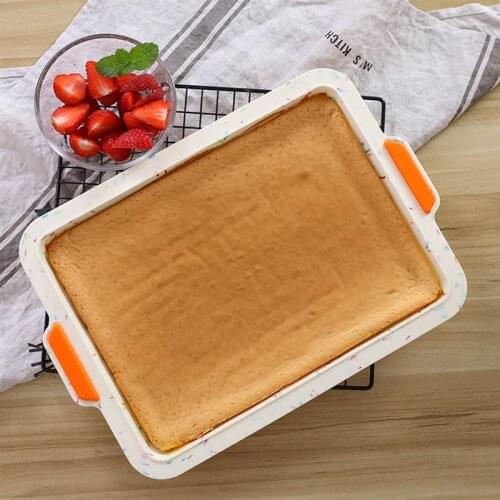 Non-Stick Rectangular Silicone Cake Baking Pan Tray Pie Pizza Bread Cake Mold Bread Baking Pan Cake Molds Bakeware Tools