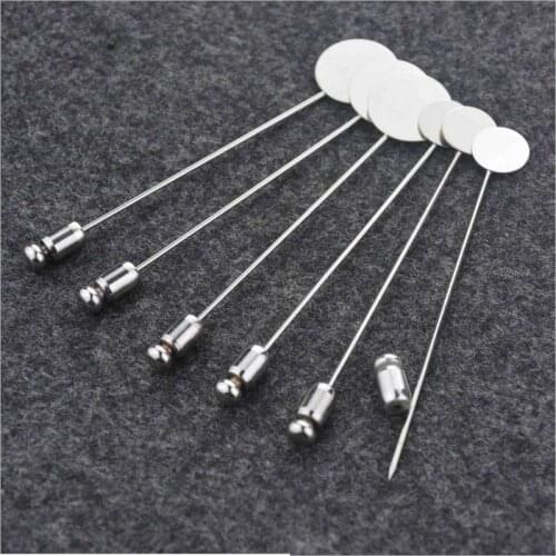 50Pieces/Bag Electroplate Long Pin Brooch Metal Spring Sleeve Safety Pins Handmade DIY Wedding Boutonniere Tray Pin Accessories