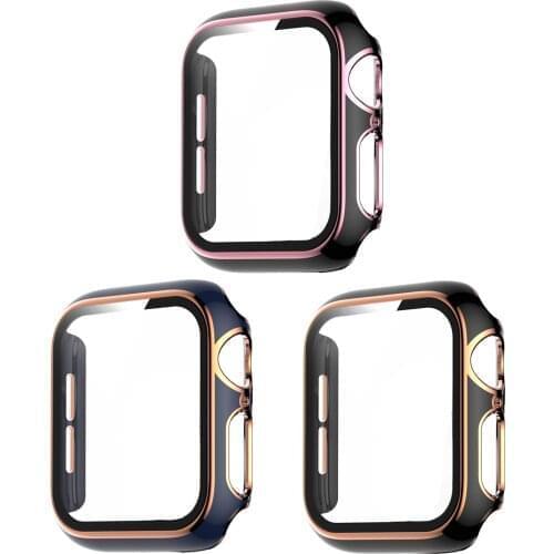 Watch Cover Case For Apple Watch 40MM 44MM Screen Protector For IWatch Case Series 6 5 4 SE PC+metal Cover (Not For 38/42mm)