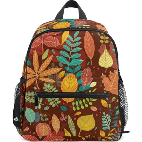 ALAZA Cartoon Kids School Bag New 3D Autumn Leaves Design Kindergarten Baby Girl Boy Shoulder Backpack Toddler Mochil Escolar