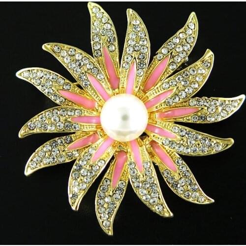 Enamel Golden Sun Flower Brooches Corsage Daisy Clothes Accessories For Women Scarf Buckle Sweater Sunflower Brooch Pin