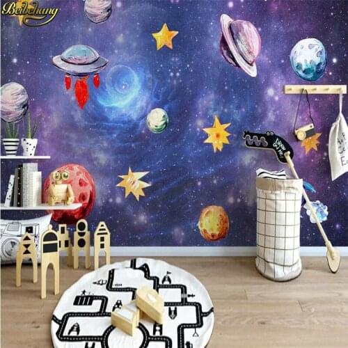 Beibehang Custom Nordic Space Universe photo wallpaper for Childrens room Painting living Room Background Wall paper Painting