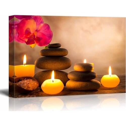 Hot Sale Modular Prints Picture Home Decor Stone 1 Pieces Candle Paintings Office Flower Canvas Poster Minimalism Wall Art Frame
