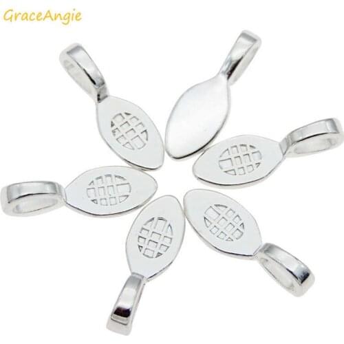 GraceAngie 10-20pcs Alloy Glue On Bail Charms Small Spade Pendant Finding for Bracelet Necklace Making 25*9mm