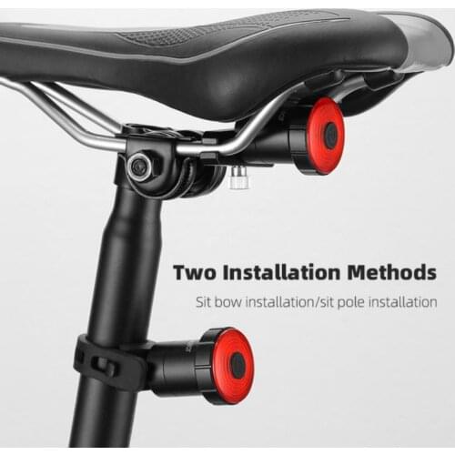 Intelligent Induction Sensor Light Taillight USB Rechargeable Bike Rear Tail Light LED Bicycle Warning Safety Smart Lamp Drop