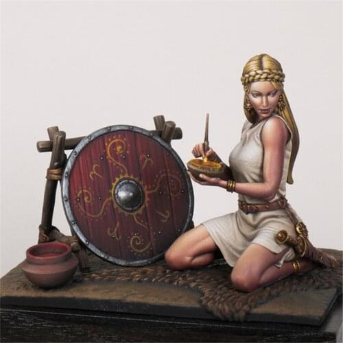 Scale Model Resin Kit Beautiful Warrior Painting GK Assembly Models Figure Resin Kit Model Colorless Self-Assembled Toy