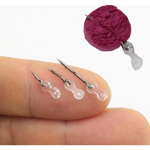 Metal Bait Spike Carp Fishing Hook Bait Sting Boilies Pin with Clear Rubber Corn Ronnie Hair Rig Carp Feeder Tackle