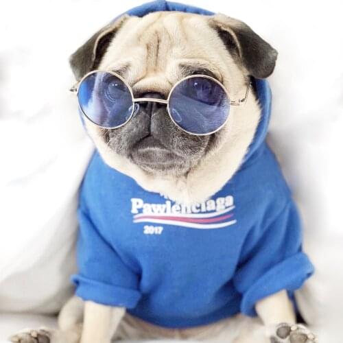 Fashion Pet Winter Warm Hoodie For Dogs Cats Clothes Cotton Plush Coat Jacket Hoodies for bulldog Pet Costume Clothing