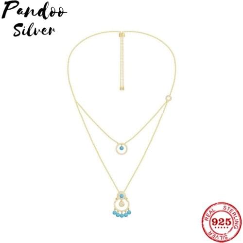 Fashion Charm Copy 1:1 Copy, Adjustable Double Strand Necklace With Beads Women 2021 Jewelry Gift With Logo