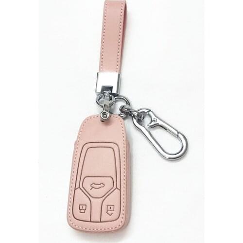 Fashion Leather Car Key Case Key Holder Cover Shell for Audi A1 S1 A3 S3 A4 A6 RS6 TT Q3 Q7 2006 2007 2008 2009 2013 Keychain