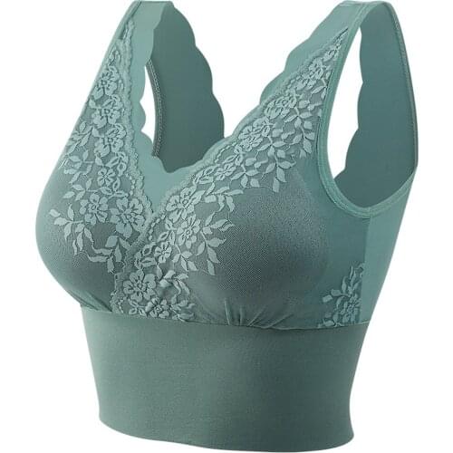 Womens Sexy Lace Back Halter Wrap Removable Gathered And Fitting Underwear Solid Color Vest Underwear For Women Sujetador