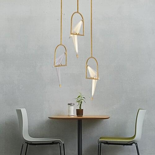LED Postmodern Gold White Iron Acryl Love Bird Designer LED Light.Pendant Lights.Pendant Lamp.Pendant light For Dinning Room