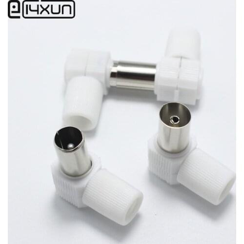 2pairs Right Angle Male and Female TV Plug jack for Antennas TV RF Coaxial Male Plugs Adapter 90 Degrees Antennas Connector