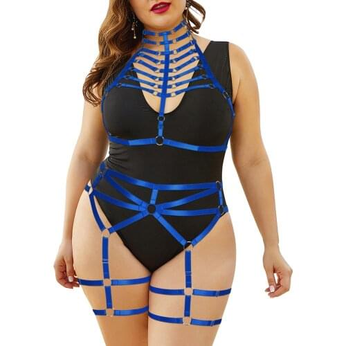 Plump Garter Belts Womens Underwear Plus Size Exotic Sexy Lingerie Necklace Hanging Goth Chest Harness Gothic Bondage Costumes