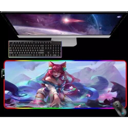 Rgb Keyboard Anime Mouse Pad Xxxl Sexy Girl Mousepad Pc Gamer Mause Pad Kda Desk Mat Gaming Accessories Diy Mouse Mats Xxl Mice
