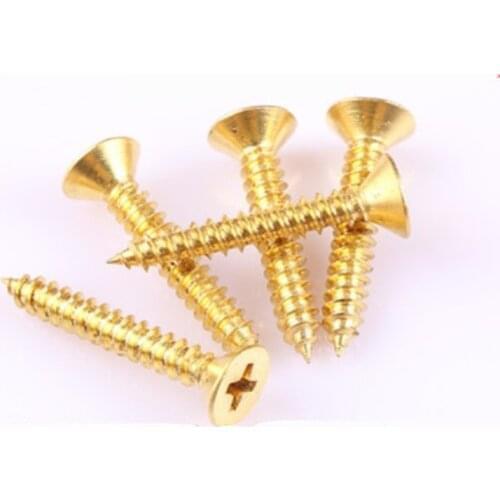 1000pcs M3*10/12/16/20/25/30 pure brass phillips flat countsunk head Self Tapping Screws