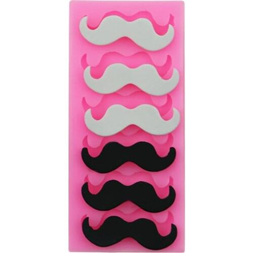 6 Beard Mustache Shaped Silicone Fondant Cake Decorating Mold Chocolate Molds Baking Tools Kitchen Accessories