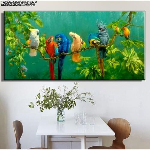 Nordic Canvas poster Rio Big Adventure Color parrot Decorative Paintings Animal birds Parlor Wall Art paintings