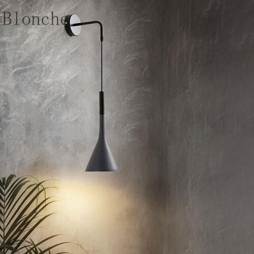 Bedroom Bedside Wall Lamp Nordic Restaurant Living Room Background Wall Decoration LED Black/white/gray Wall Lights