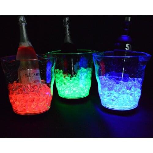 4.9L LED Ice Bucket rechargeable Luminous Champagne Beer Wine Cooler Drink Bottle glass Holder Ice Tub bar disco party decor