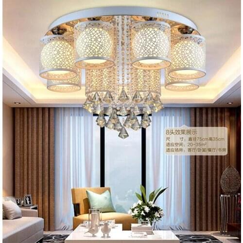 Led crystal ceiling light modern brief circle living room lamps warm bedroom lights study light