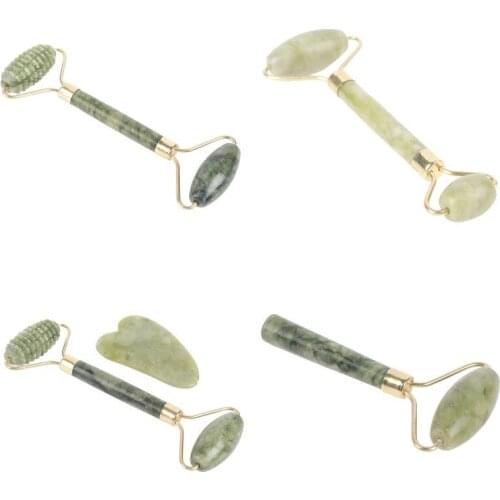 Jade Stone Facial Massage Roller For Face Neck Natural Massager Double Head Face Lift Body Skin Relaxation Beauty Neck Thin Lift