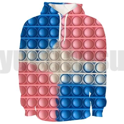 Fashion 3D Family Games POP It Hoodie Tops Hoodies Mens Clotheing Pullover Oversized Streetwear for Teenagers POP Fidget Hoody