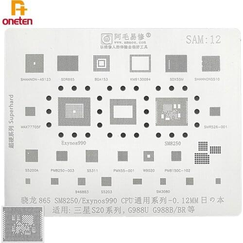 Amaoe BGA Reballing Stencil SAM12 For S20 Series G988 U B BR SM8250 Exynos990 CPU