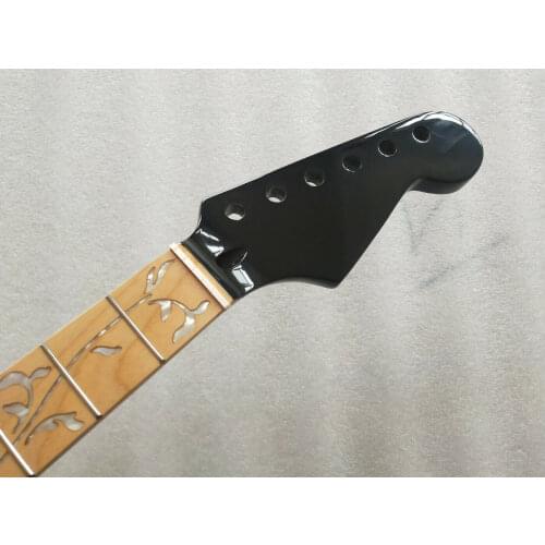 High quality Black Maple 24 frets electric guitar parts Guitar Neck tree inlay