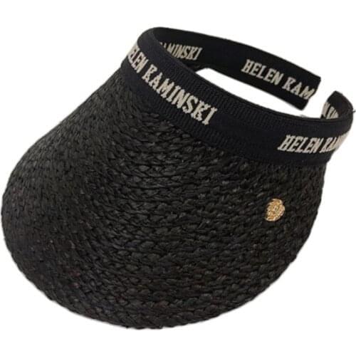 H9ED Womens Sun Visor Topless Beach Hat Empty Top Ponytail Wide Brim Summer traw Sun Hat Semi-Enclosed