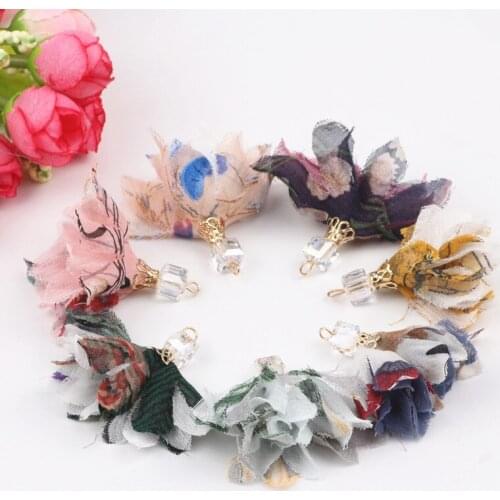 100pcs Mixed Designs 42mm Fishon Flower Tassels for jewelry accessories/tassel/embellishments/jewelry making/jewelry findings