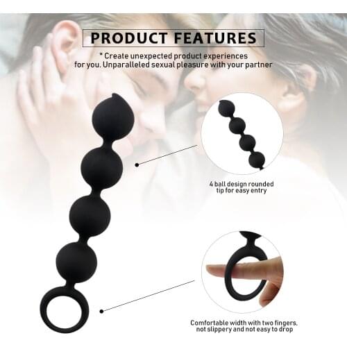 18 Silicone Bead Pull Ring Anal Plug Enlargement Trainer Anal Masturbator Butt Plug Adult Sex Toys for Women
