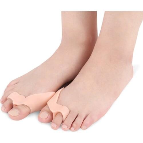 2pcs=1pair Toe Separator Bunion Corrector Hammer Protector Hallux Valgus Correction Pedicure Silicone Fingers Foot Care Tool