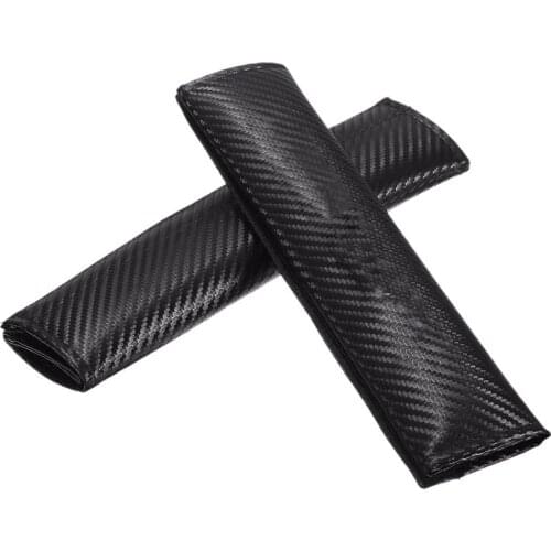 2Pcs Car Safety Seat Belt Shoulder Pads Carbon Fiber Cover Pads Harness Cushion