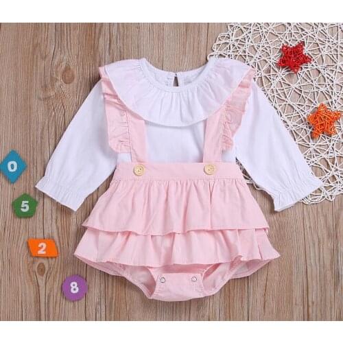 2Pcs/set baby Doll White long sleeve Clothes Suit For 55-58cm Reborn Baby girl Doll Accessories Best Gifts Wholesale 3 Colors
