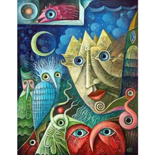 5D DIY Diamond Painting Polish Abstract Illustration Posters Full Drill Embroidery Home Decor Cross Stitch Handcraft JX900