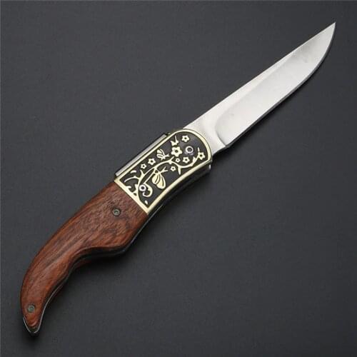 7.82'' Folding Blade Knife Machete Knife Wallpaper Knife Rosewood Handle Faca Pocket Electrician Utility Knife Camping Knives