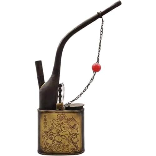 Antique copper water cigarette bag, cigarette case, home furnishing