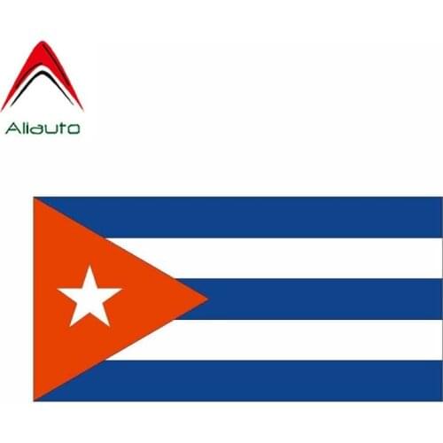 Aliauto Car Accessories Cuba Flag Sticker Waterproof Reflective Creative Decoration Decal for Laptop Motorcycles,16cm*8cm