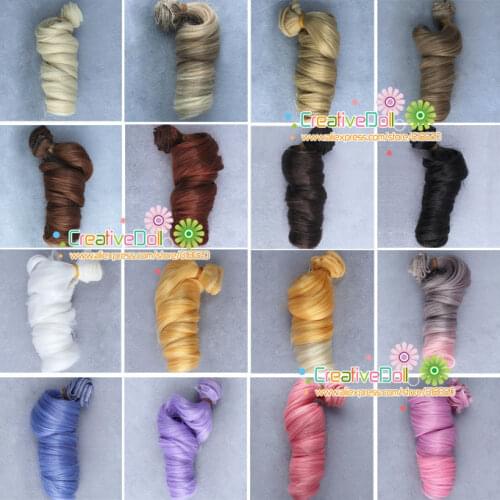 Free shipping BJD/SD Doll Wigs/hair DIY High-temperature Wire Curly wave natural color Wigs Hair